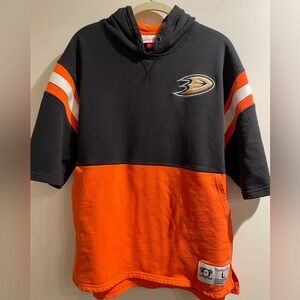 Mitchell & Ness Anaheim Ducks short sleeve hoodie Men’s Large